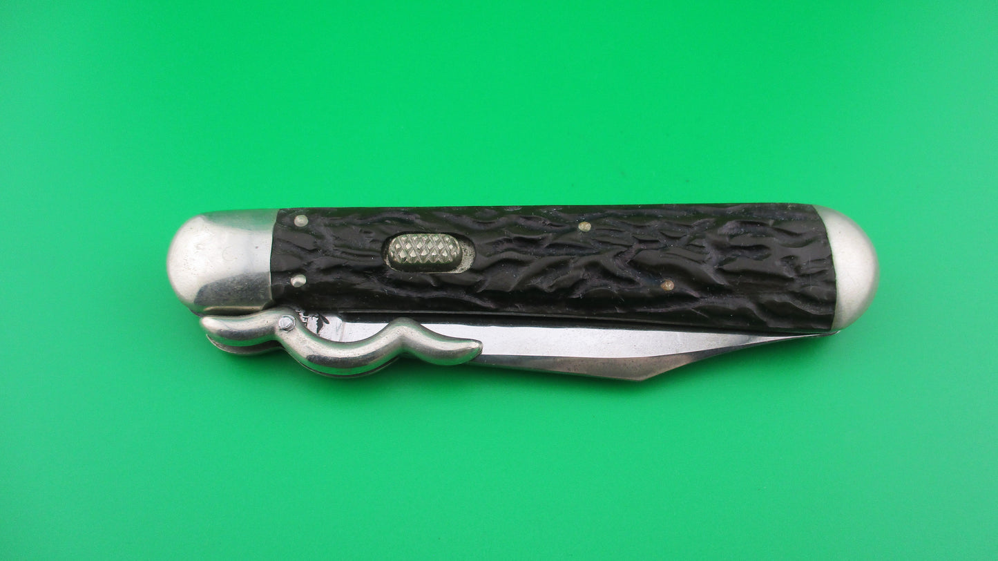 z Flylock Vintage Hunter Lazy W folding guards Antique automatic knife