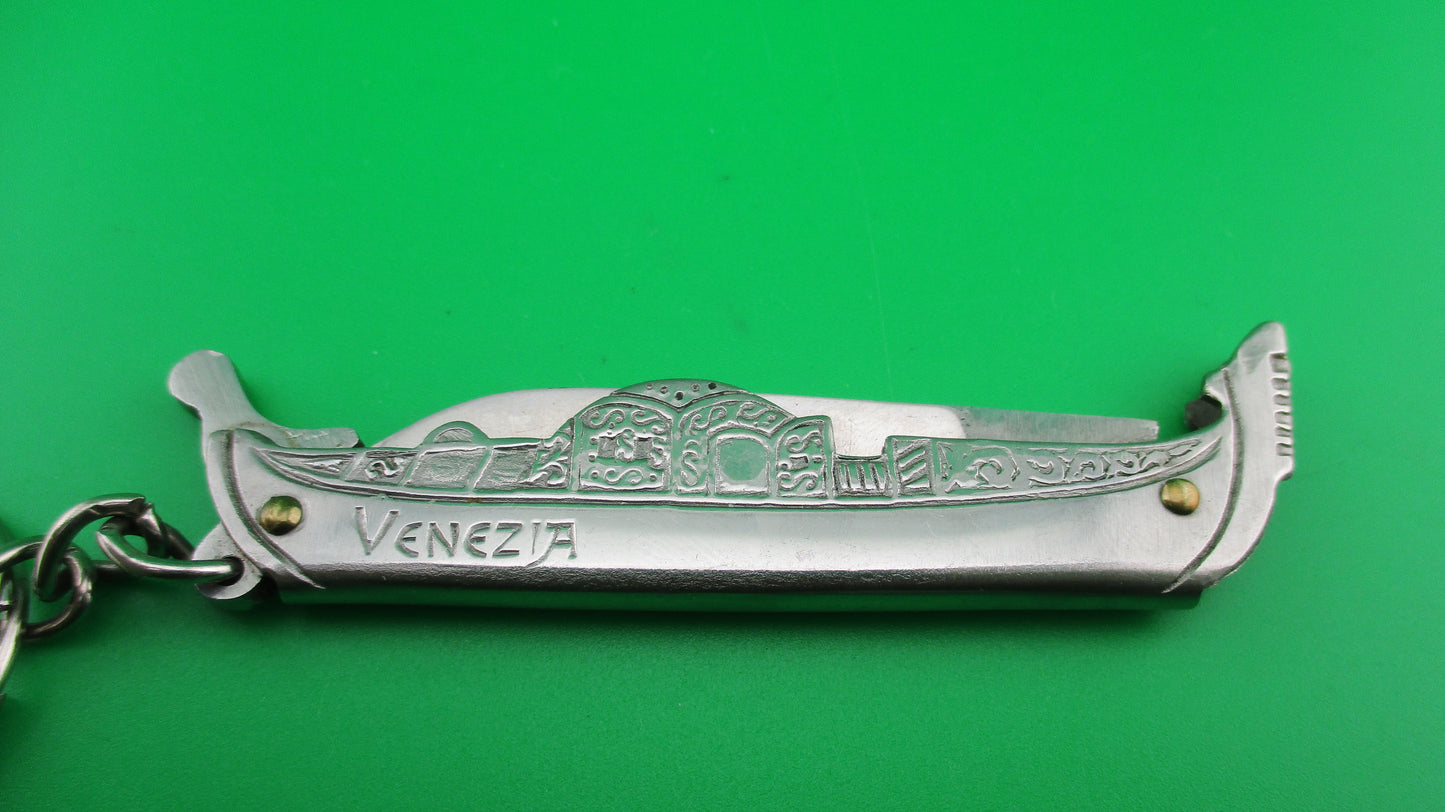 VENIZIA 13cm Italian Gondola Tourist Souvenir automatic knife keychain