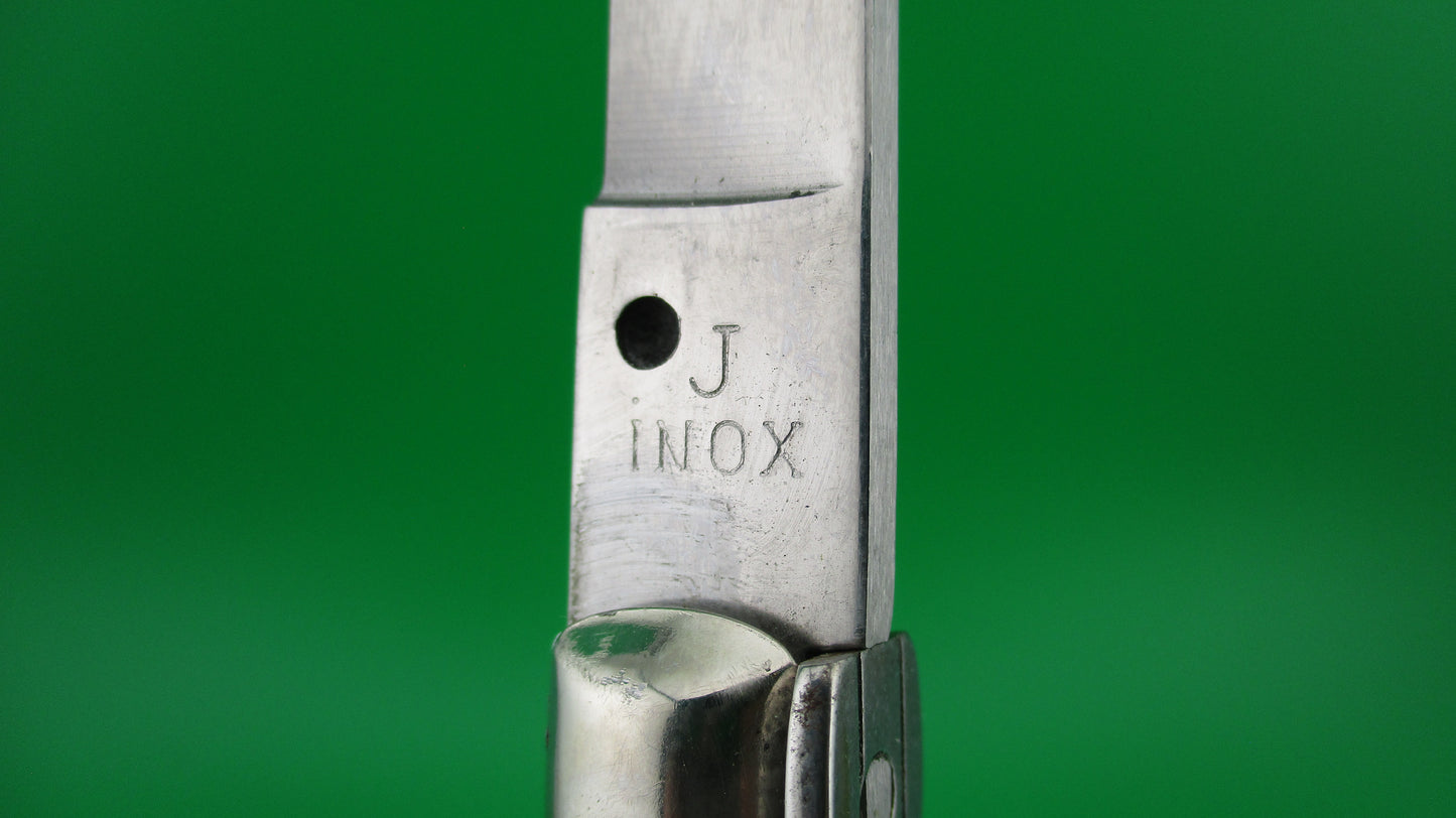 z J INOX 28cm Italian Swivel bolster Scrimshaw Wolf Eyes automatic knife OSK MULAS