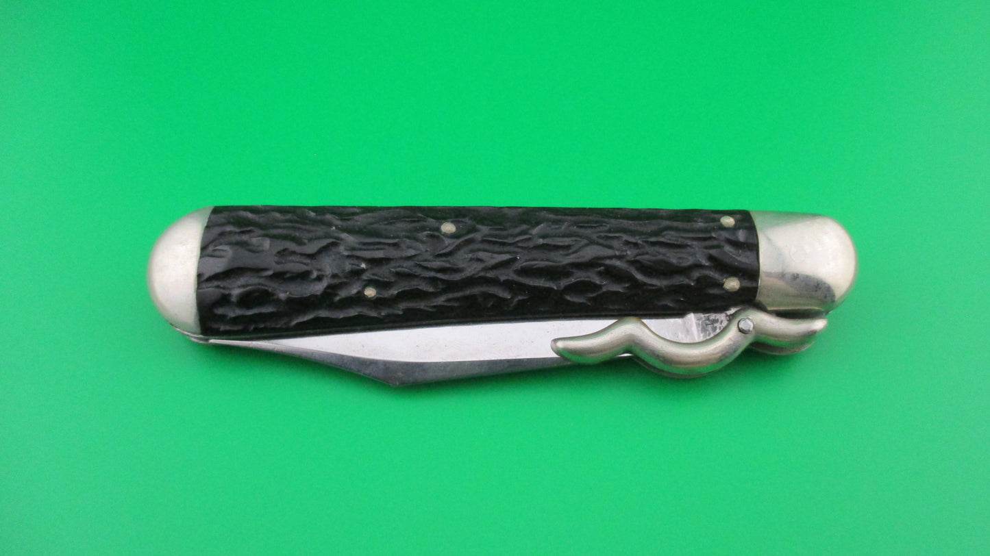 z Flylock Vintage Hunter Lazy W folding guards Antique automatic knife