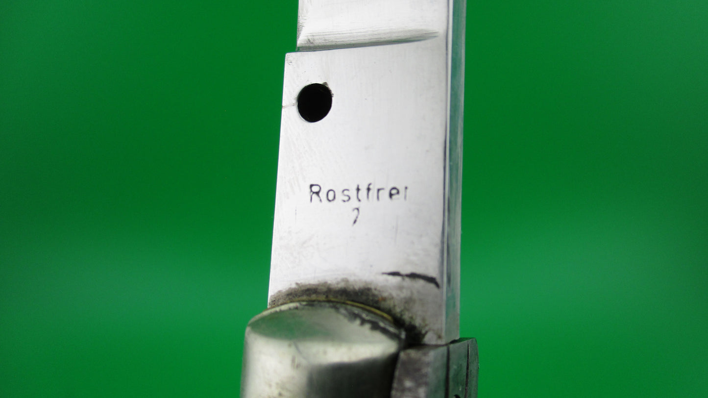 Rostfrei 7 Italian 33cm Stag Transitional Stiletto Switchblade knife 5mm backspring