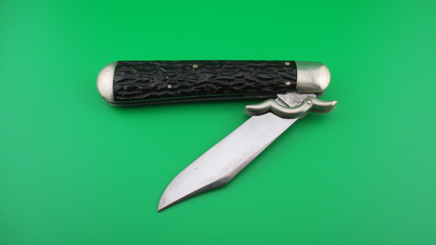 z Flylock Vintage Hunter Lazy W folding guards Antique automatic knife