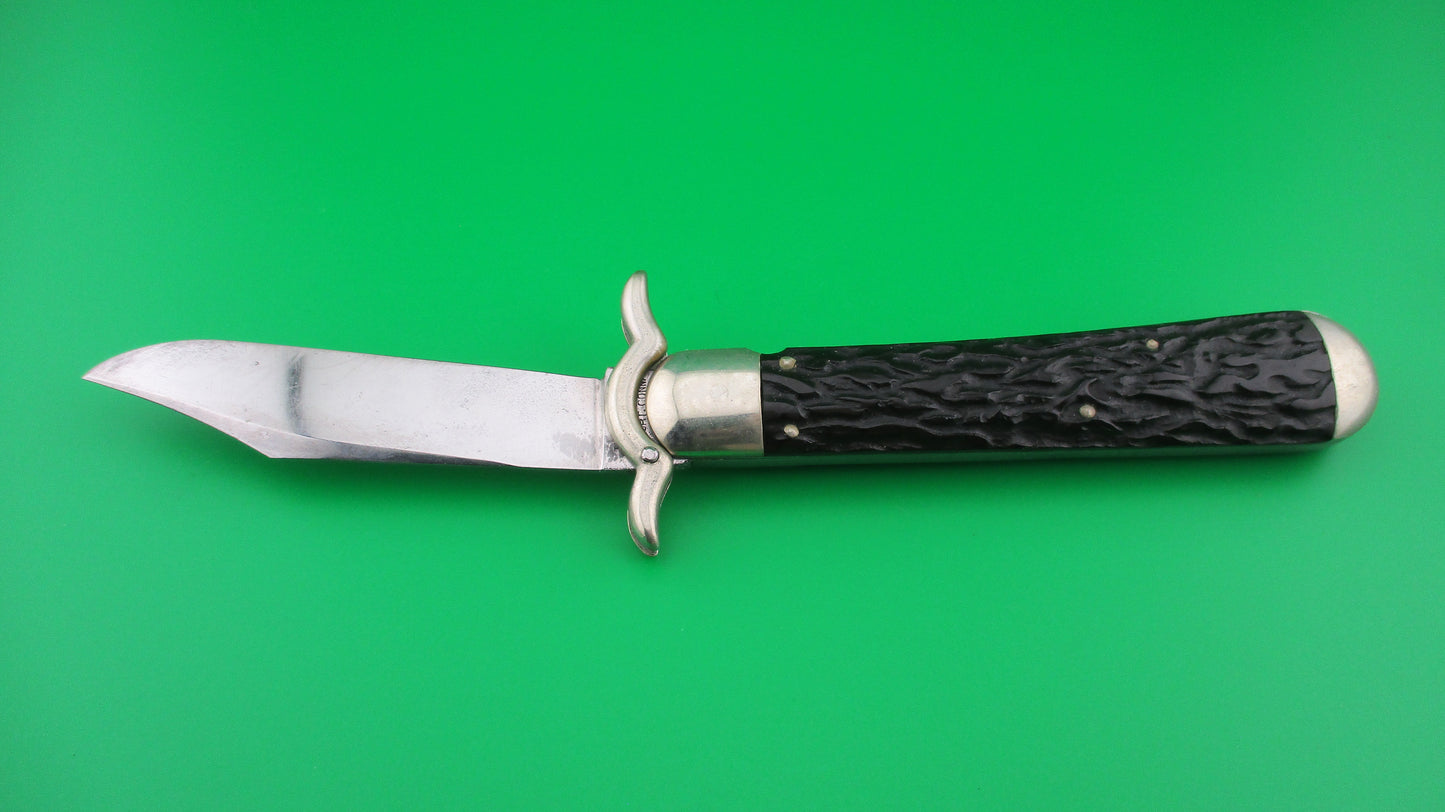 z Flylock Vintage Hunter Lazy W folding guards Antique automatic knife