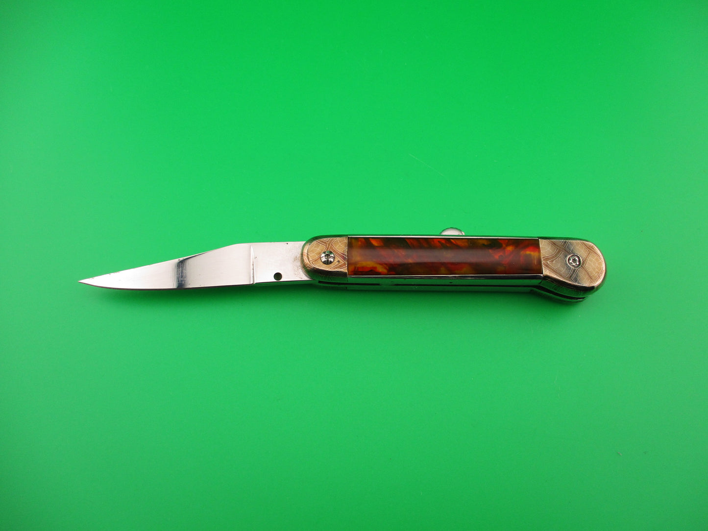 MERLIN (Don Hall) 6.25 inch Custom Tortoise Scale release automatic knife