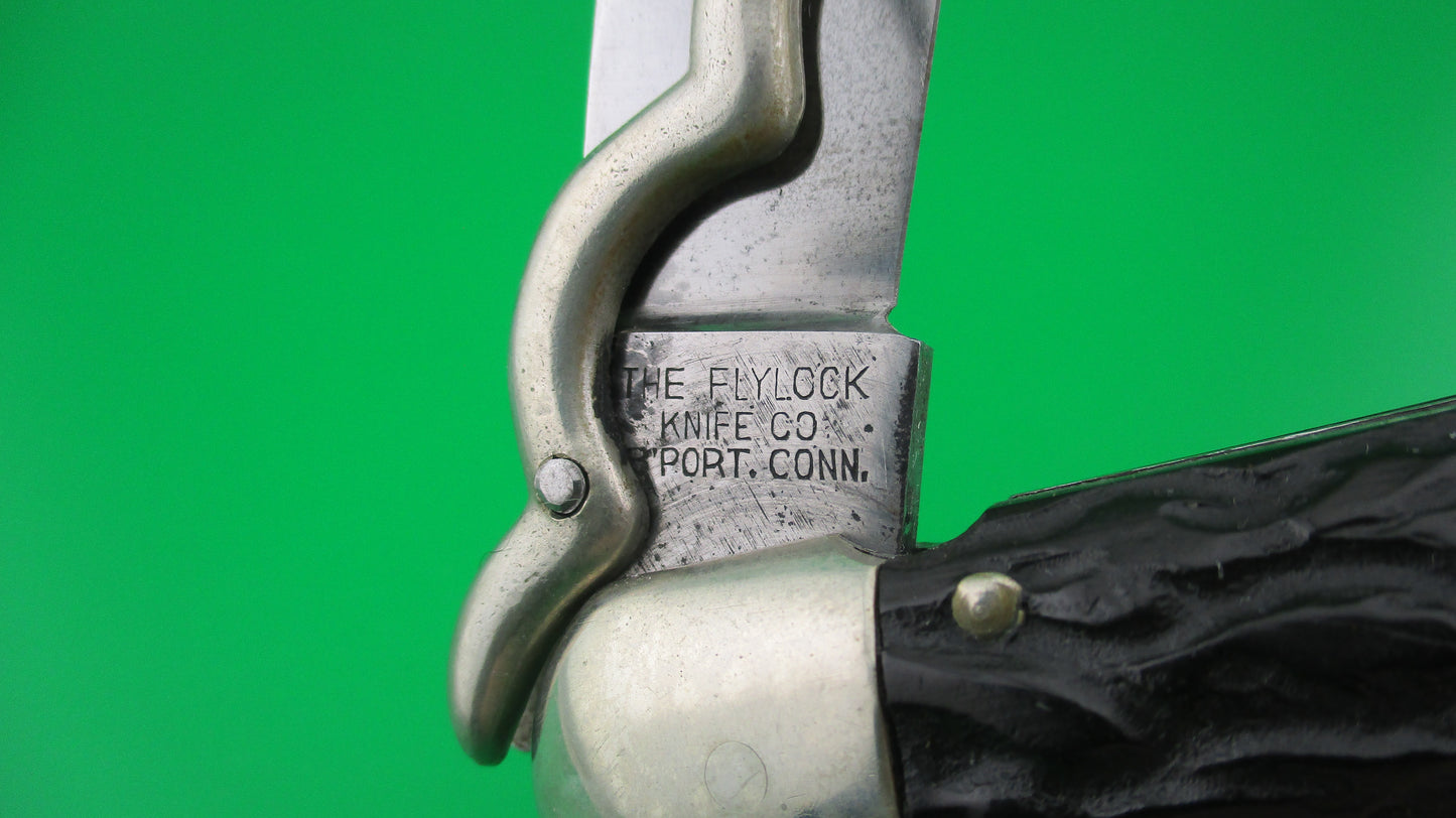 z Flylock Vintage Hunter Lazy W folding guards Antique automatic knife