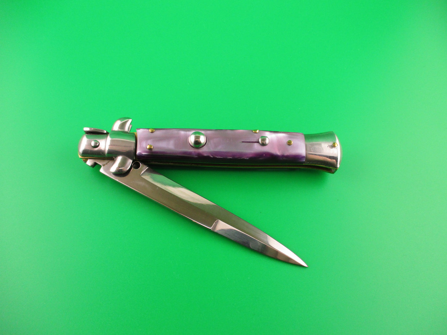 STILETTO ITALY 23cm Italian Stiletto Purple Pearlex vintage automatic knife
