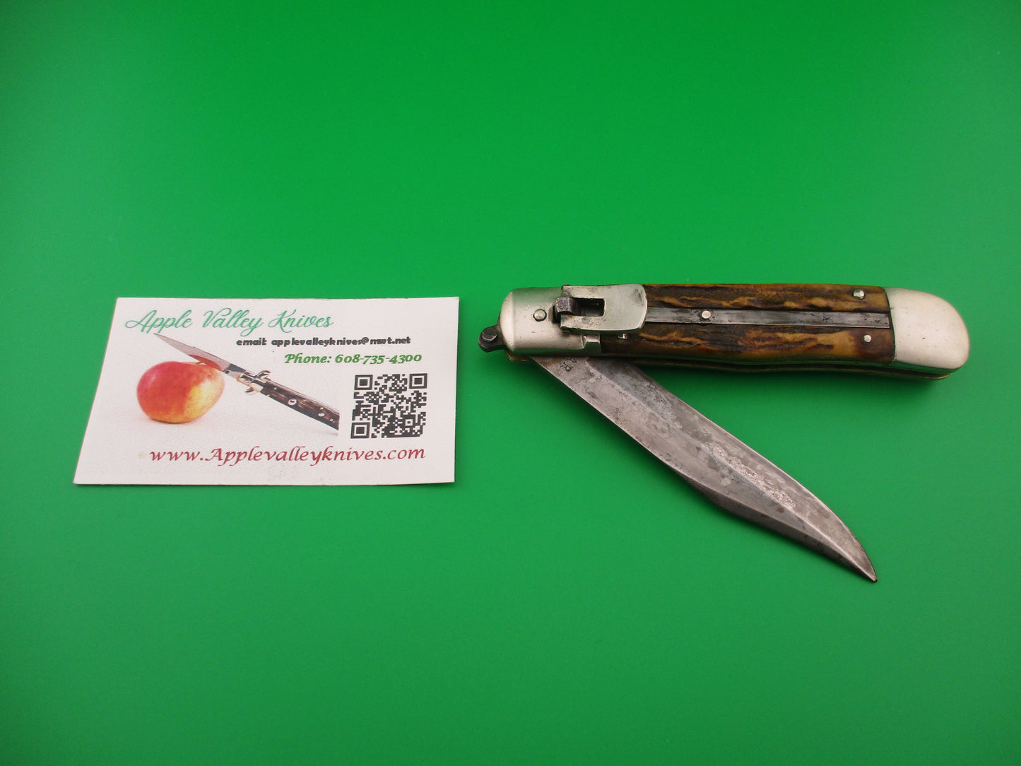 KA-BAR Lever Stag transitional 1930s vintage switchblade knife