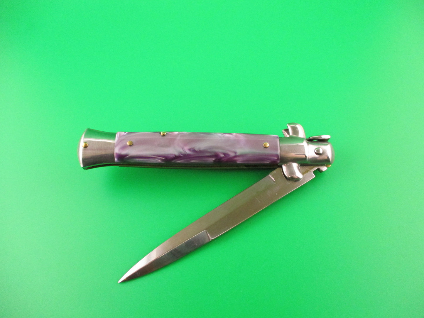 STILETTO ITALY 23cm Italian Stiletto Purple Pearlex vintage automatic knife