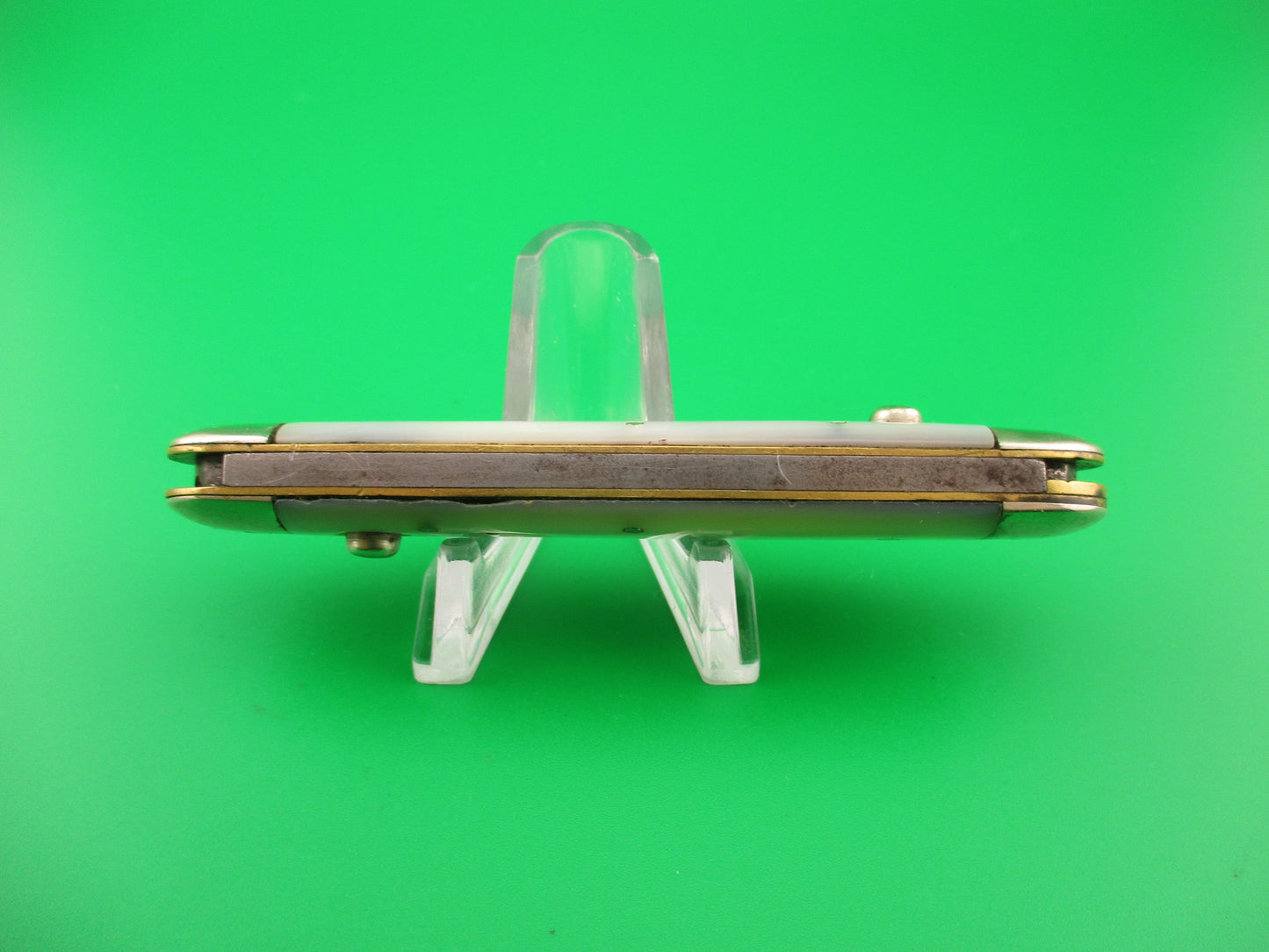 SCHRADE CUT CO 3 3/4" 7506B Large double MOP Full bolstered vintage switchblade