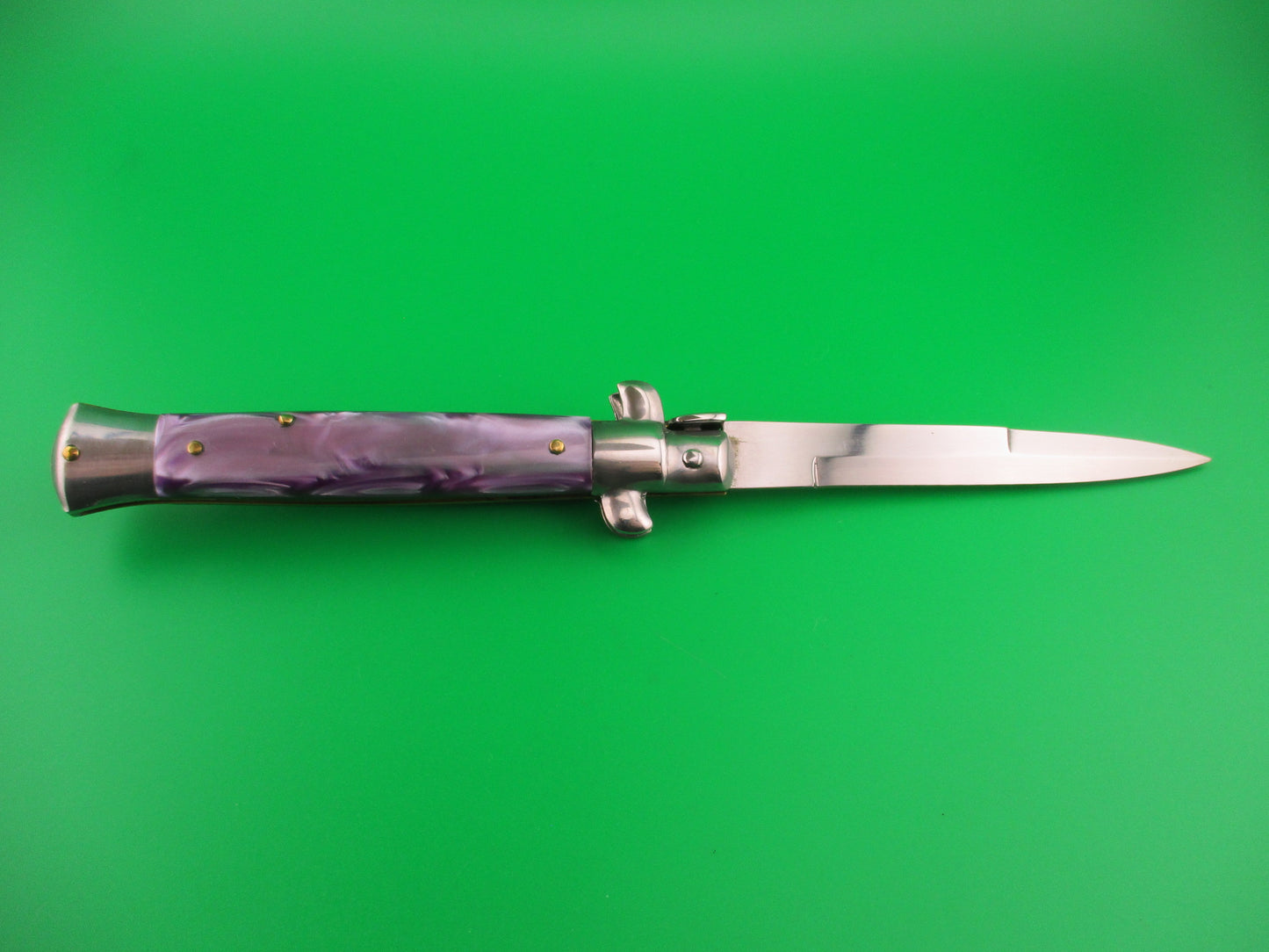 STILETTO ITALY 23cm Italian Stiletto Purple Pearlex vintage automatic knife