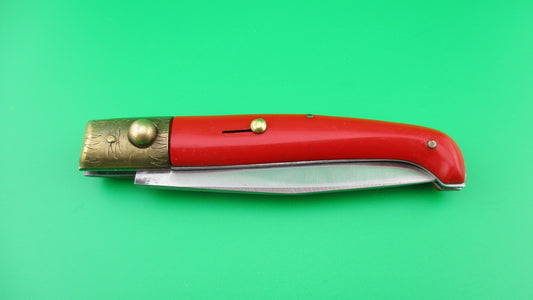 z Jndiana PATENT 21cm Italian Pattada Red Birds head automatic knife