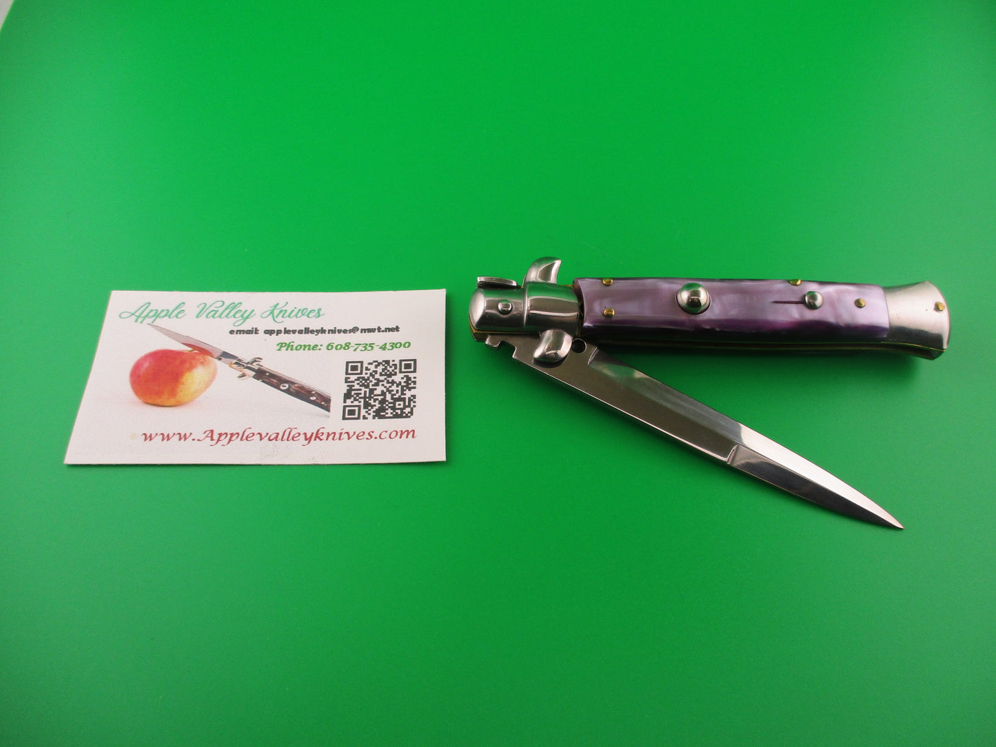 STILETTO ITALY 23cm Italian Stiletto Purple Pearlex vintage automatic knife