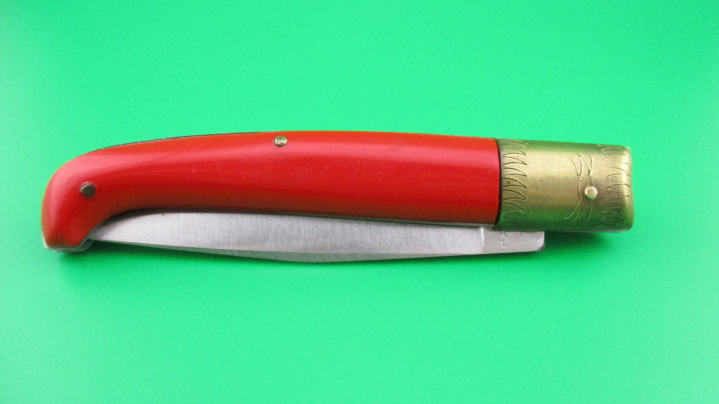 z Jndiana PATENT 21cm Italian Pattada Red Birds head automatic knife
