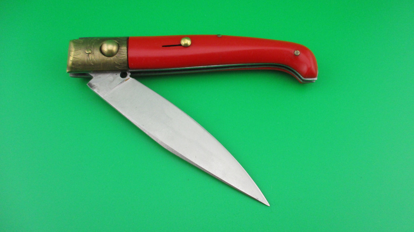 z Jndiana PATENT 21cm Italian Pattada Red Birds head automatic knife