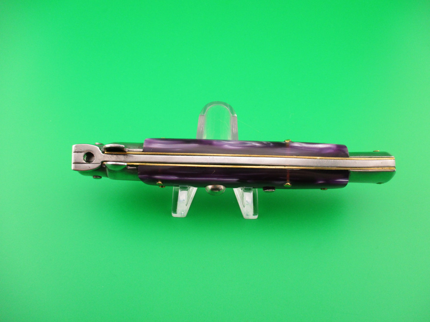 STILETTO ITALY 23cm Italian Stiletto Purple Pearlex vintage automatic knife
