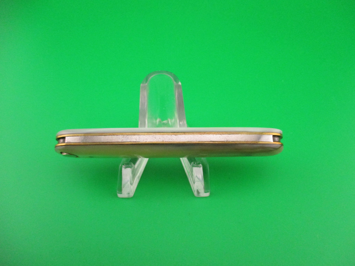 Press Button Knife Co medium double MOP pattern 105 antique switchblade knife