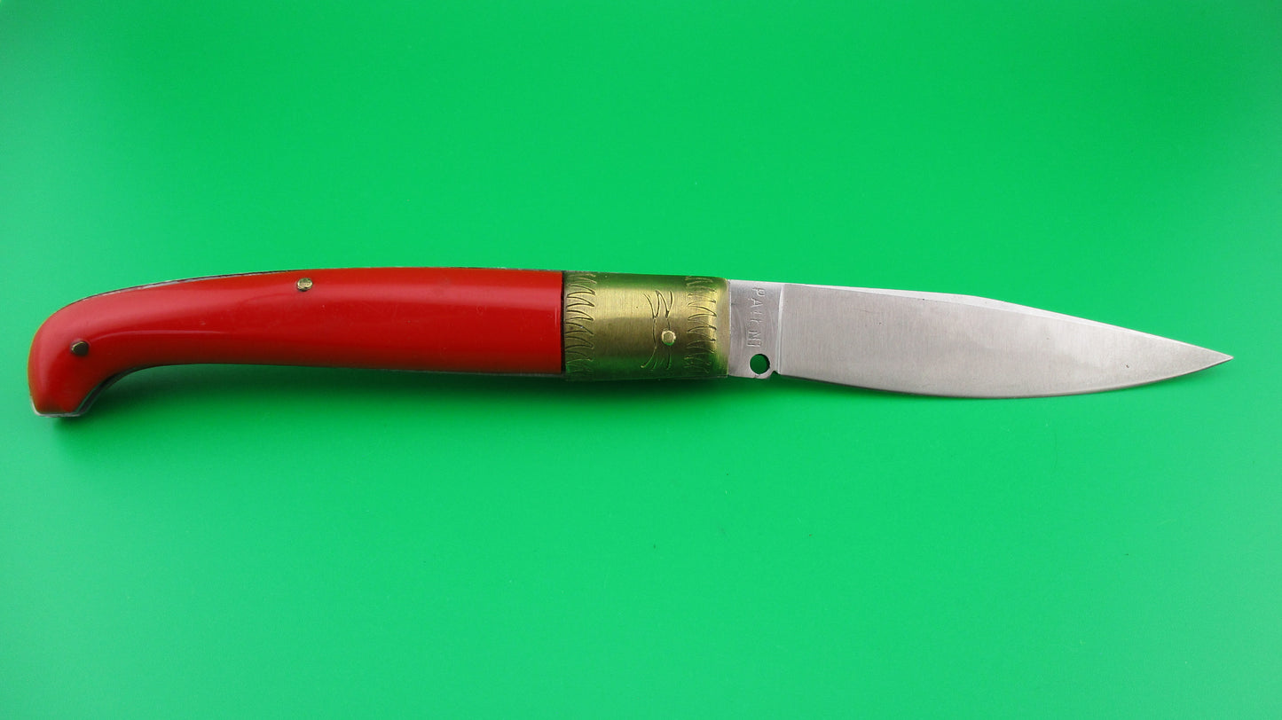 z Jndiana PATENT 21cm Italian Pattada Red Birds head automatic knife