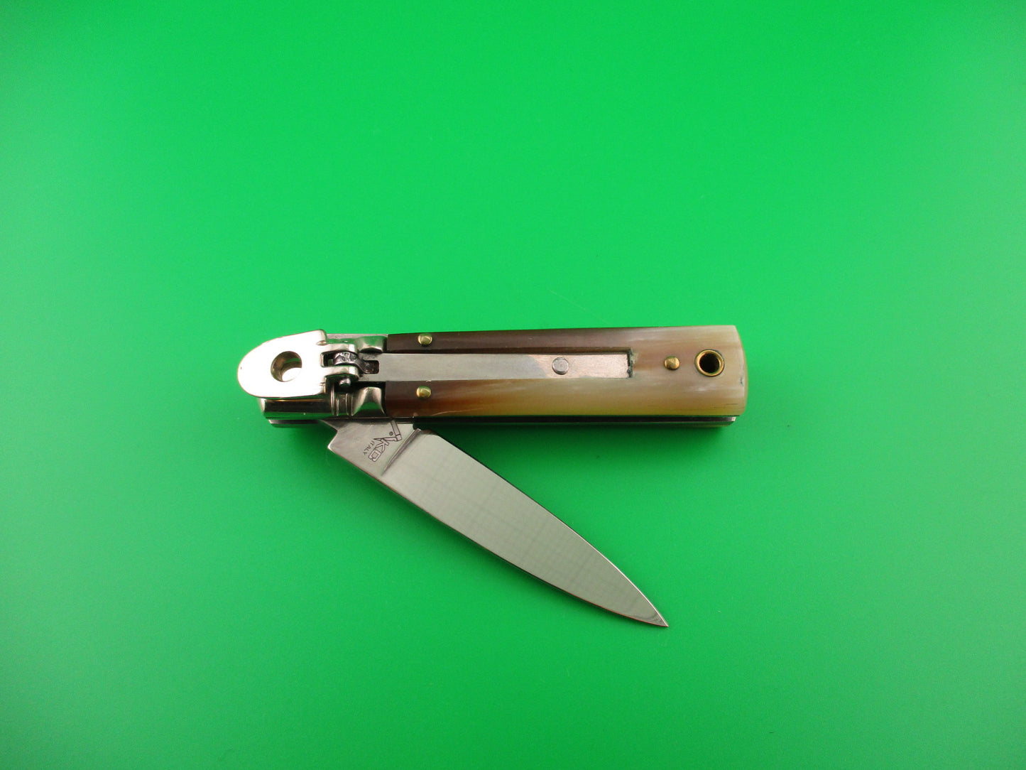 AKC ITALY 15cm Slim line Lever light horn automatic knife