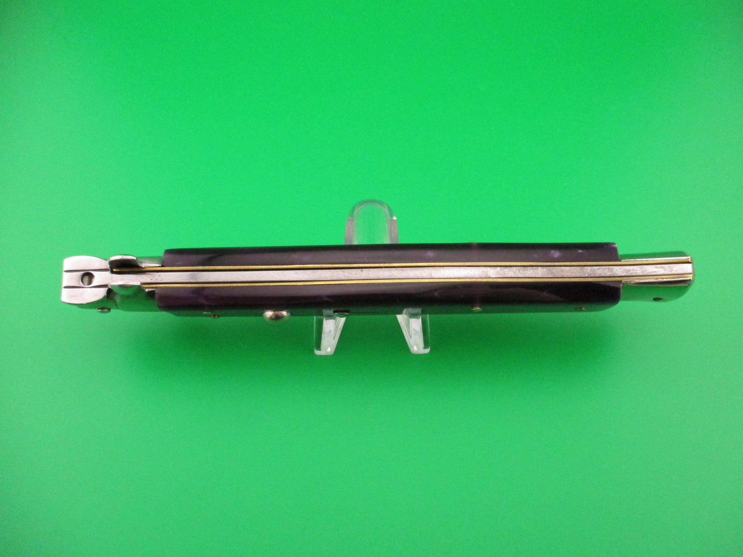 STILETTO ITALY 33cm Italian Stiletto KRIS Purple Pearlex Swivel bolster automatic knife