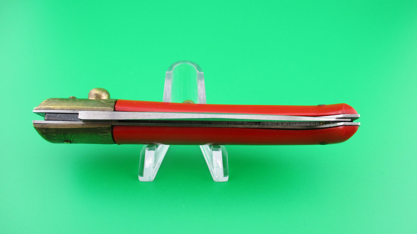 z Jndiana PATENT 21cm Italian Pattada Red Birds head automatic knife