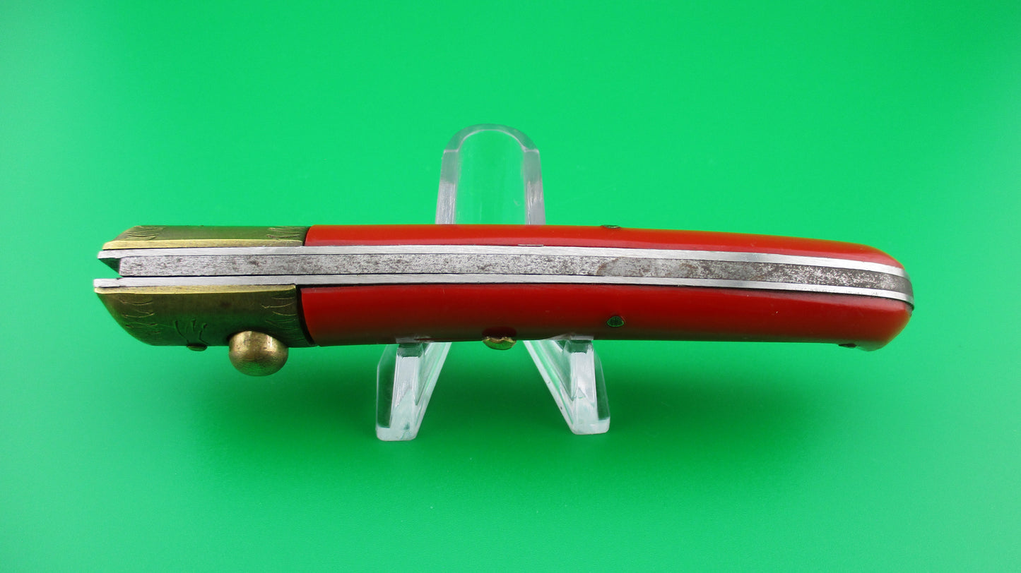 z Jndiana PATENT 21cm Italian Pattada Red Birds head automatic knife