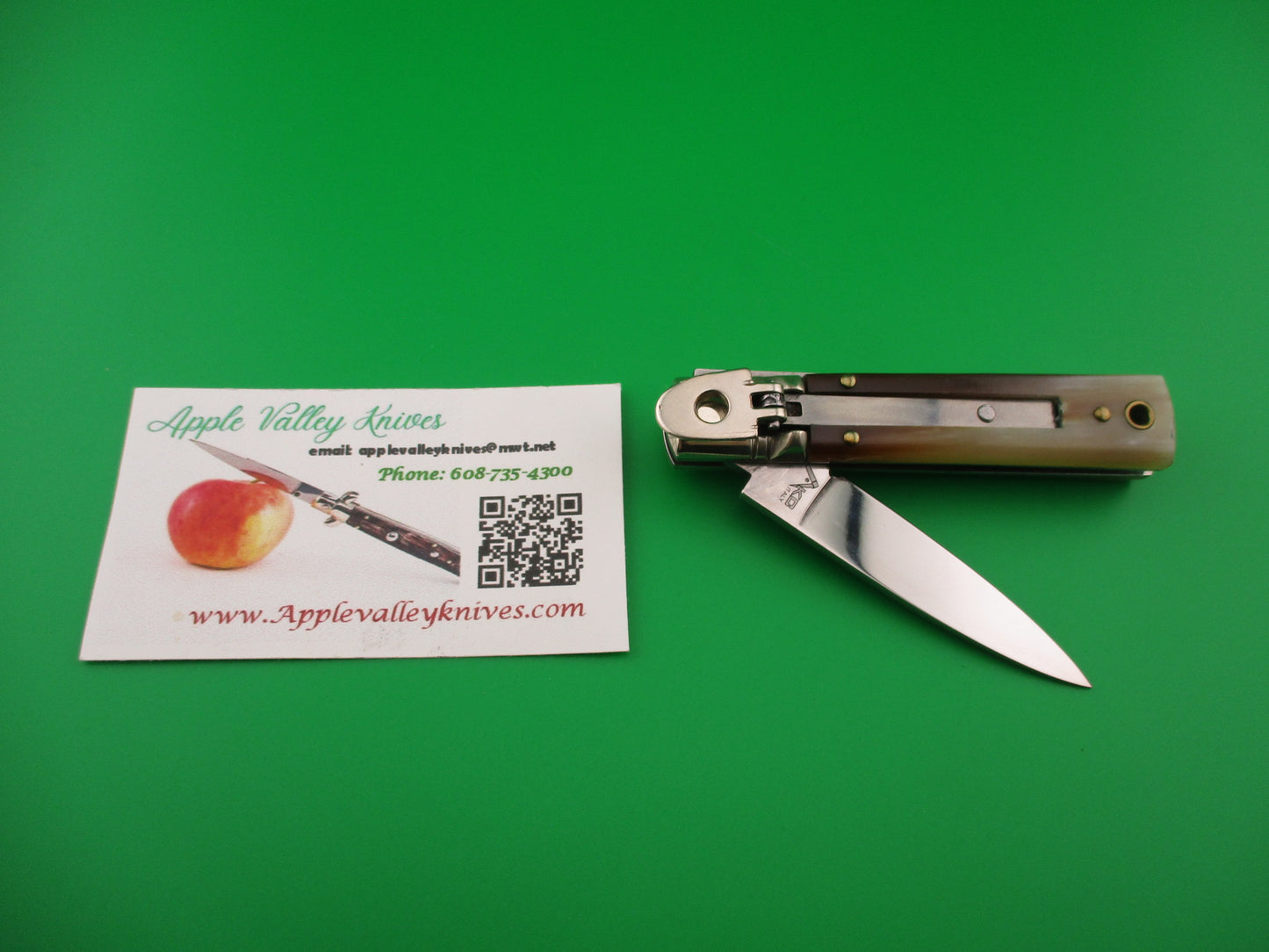 AKC ITALY 15cm Slim line Lever light horn automatic knife