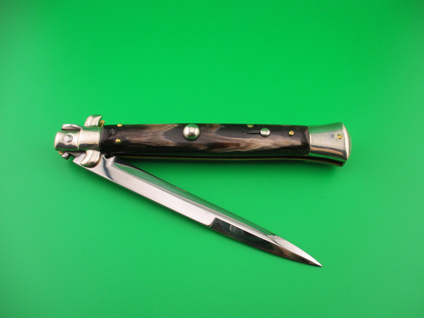 MAURO MARIO ITALY 28cm Picklock Stiletto 1950s Vintage automatic knife w horn