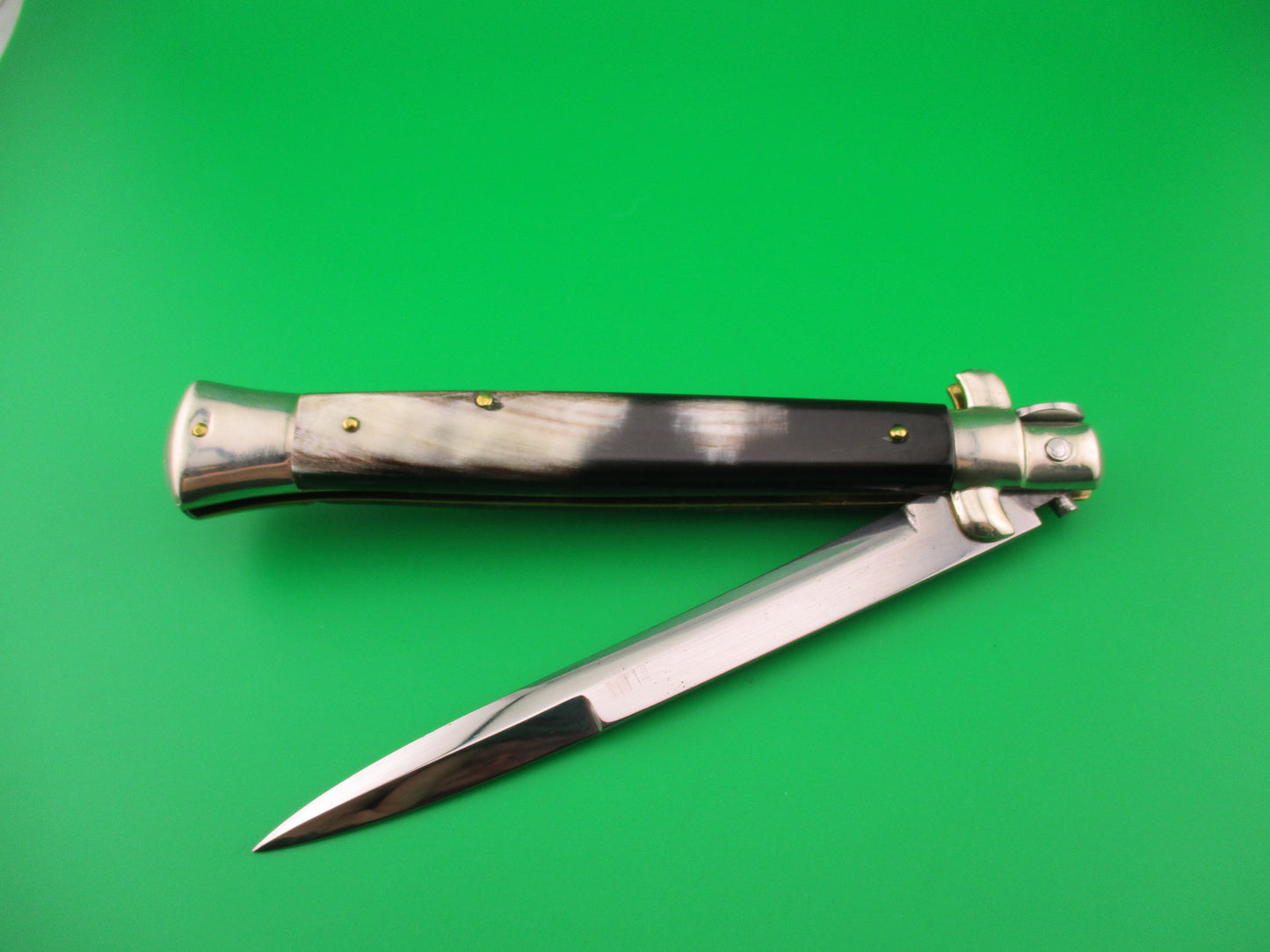 MAURO MARIO ITALY 28cm Picklock Stiletto 1950s Vintage automatic knife w horn