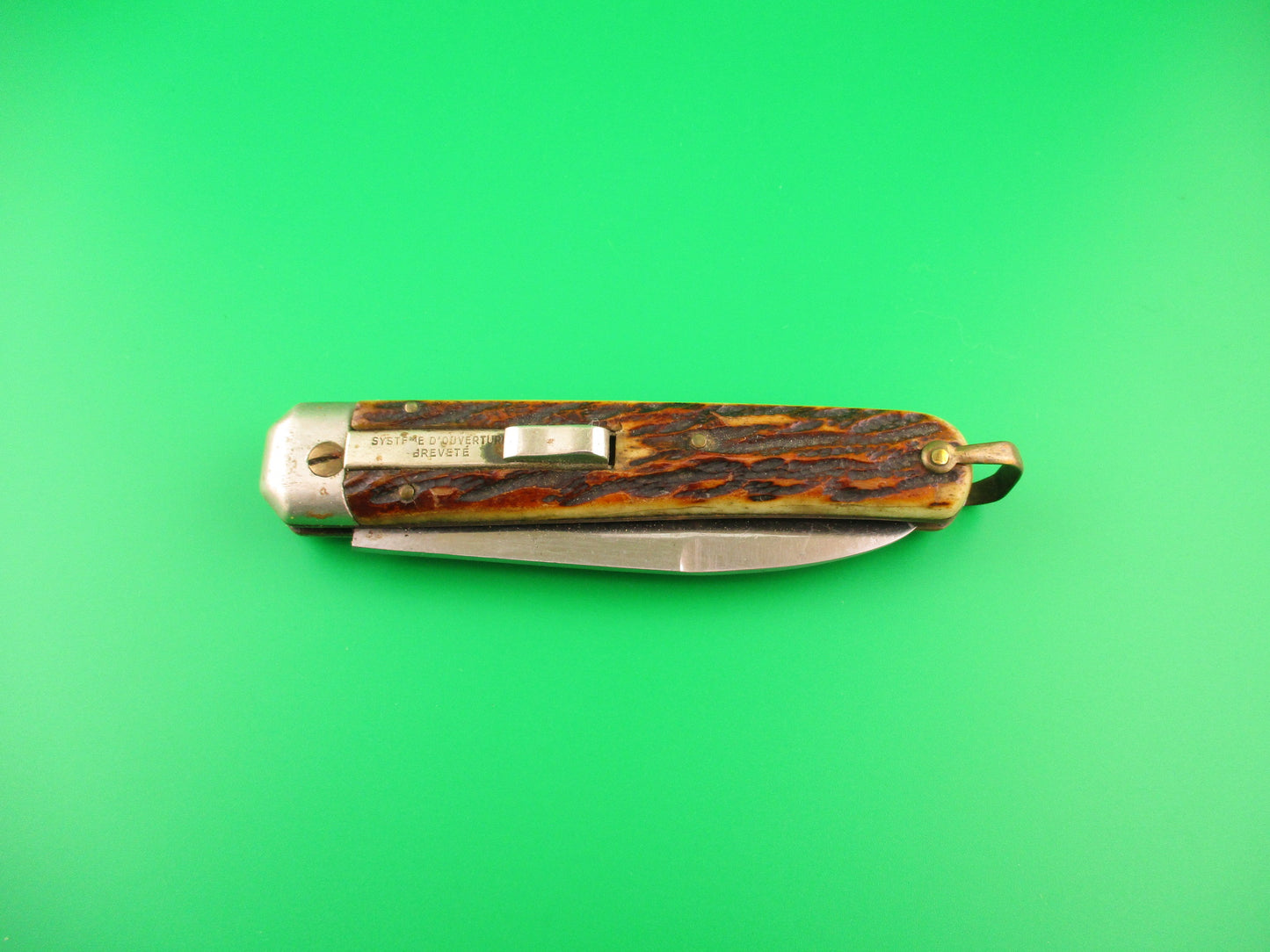 INOX 247 COUTEAU AUTOMATIQUE BREVETE 21cm French bone automatic knife in Box