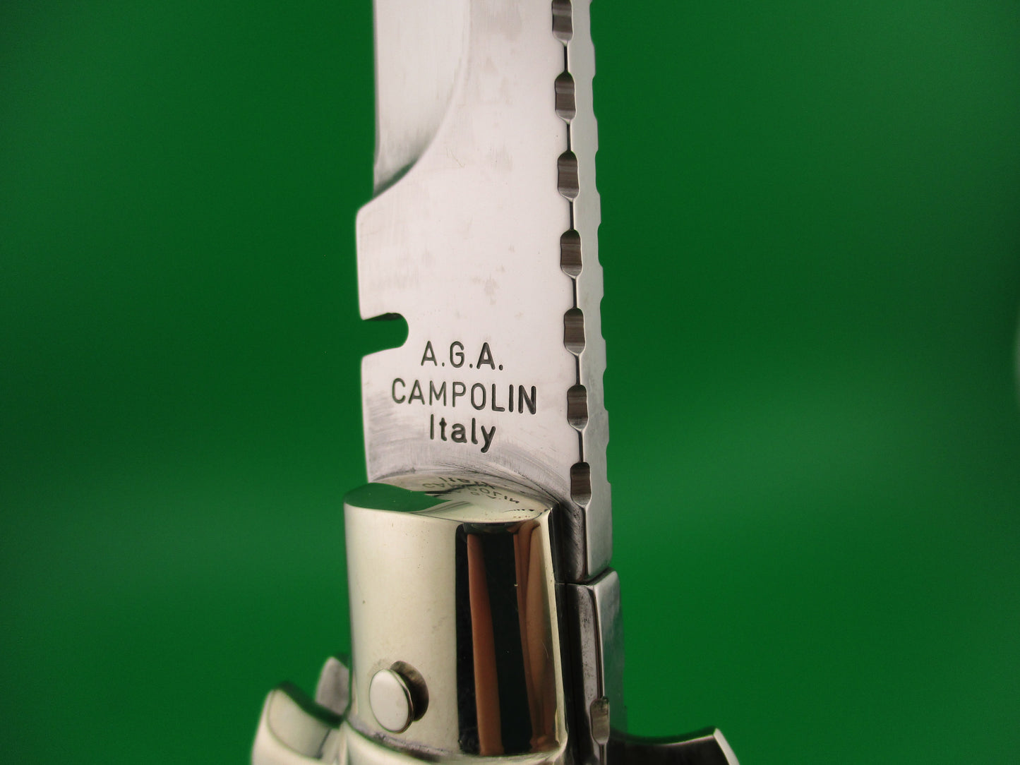 AGA CAMPOLIN ITALY 29cm Italian BLACK WIDOW Fulcrum Wasp Square button automatic knife