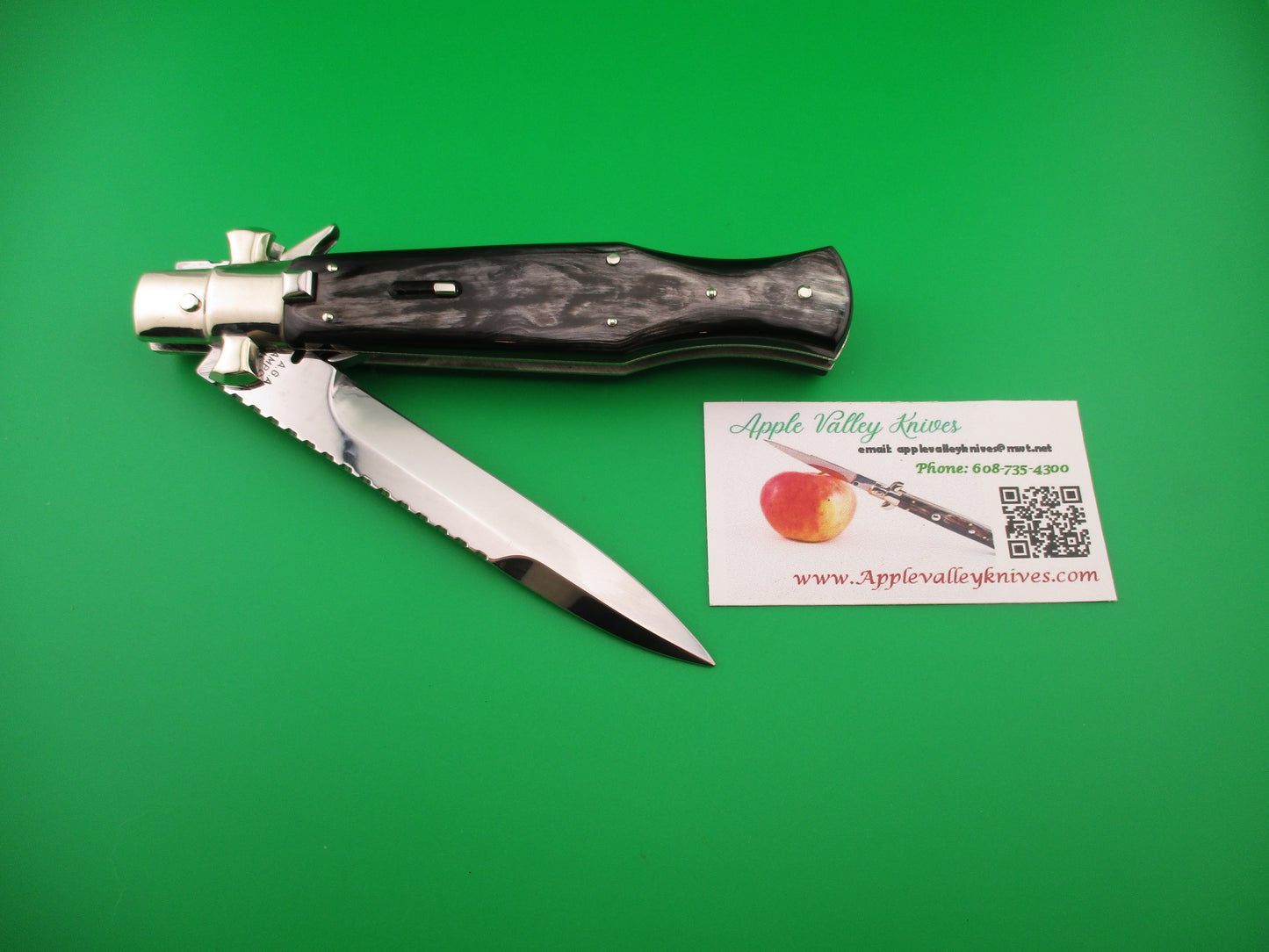 AGA CAMPOLIN ITALY 29cm Italian BLACK WIDOW Fulcrum Wasp Square button automatic knife