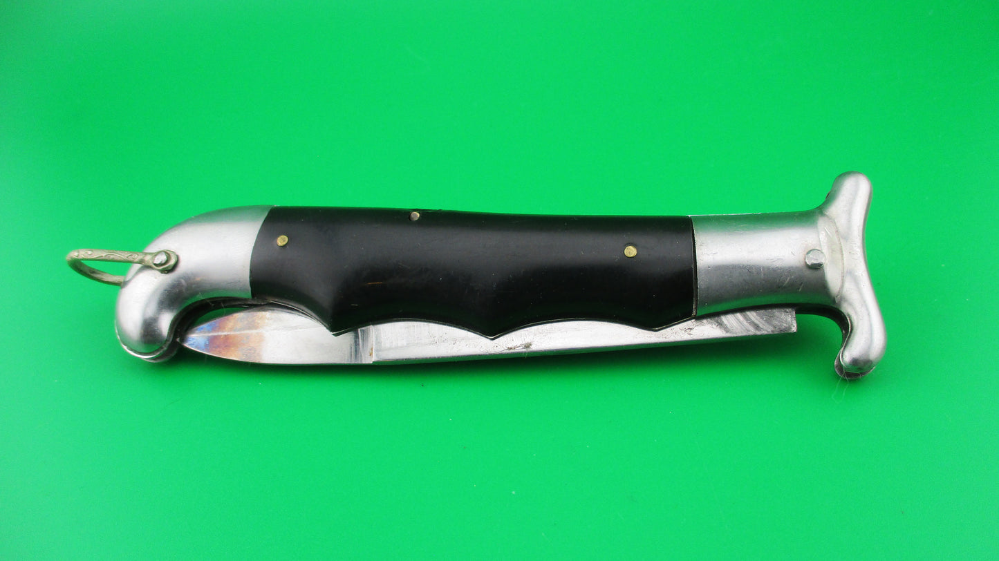 RIZZUTO STAINLESS STEEL 22cm RARE Black Knuckle fixed guard automatic knife