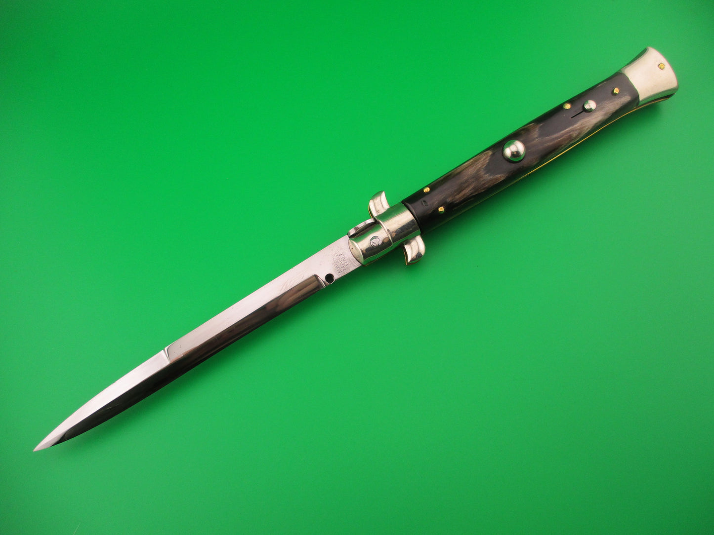 MAURO MARIO ITALY 28cm Picklock Stiletto 1950s Vintage automatic knife w horn