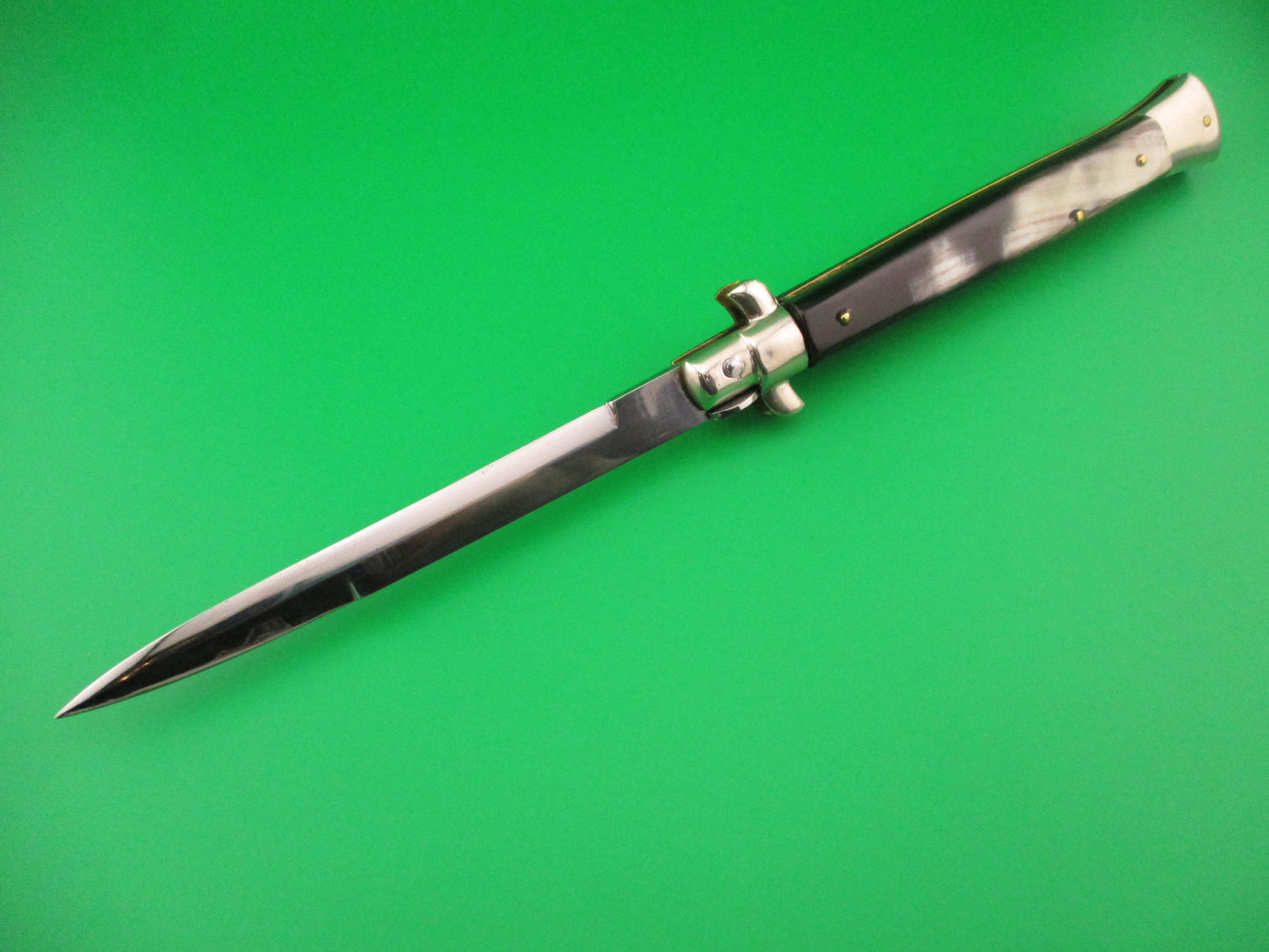 MAURO MARIO ITALY 28cm Picklock Stiletto 1950s Vintage automatic knife w horn