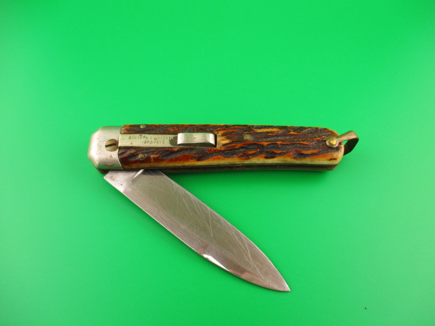 INOX 247 COUTEAU AUTOMATIQUE BREVETE 21cm French bone automatic knife in Box