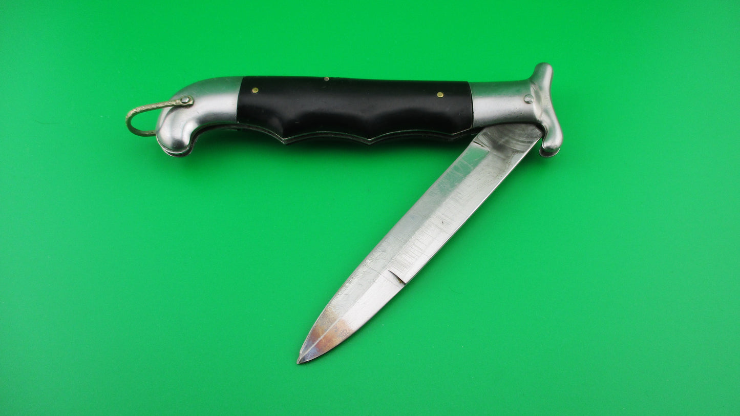 RIZZUTO STAINLESS STEEL 22cm RARE Black Knuckle fixed guard automatic knife