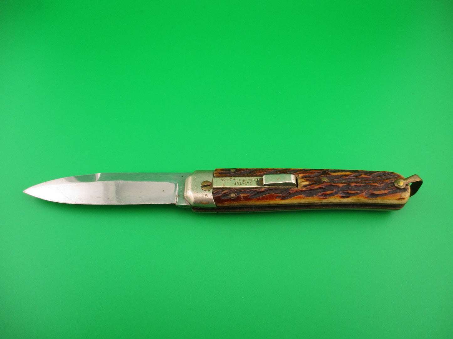 INOX 247 COUTEAU AUTOMATIQUE BREVETE 21cm French bone automatic knife in Box