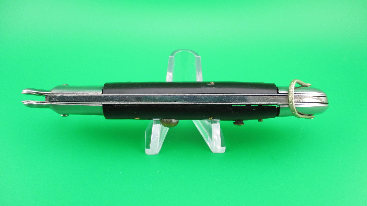 RIZZUTO STAINLESS STEEL 22cm RARE Black Knuckle fixed guard automatic knife