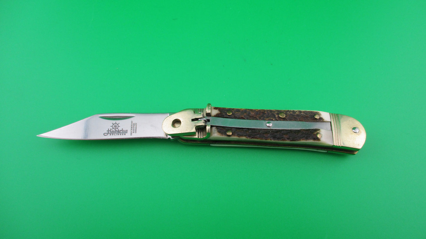 z Hubertus Solingen 8cm German Lever Liliput Stag automatic knife