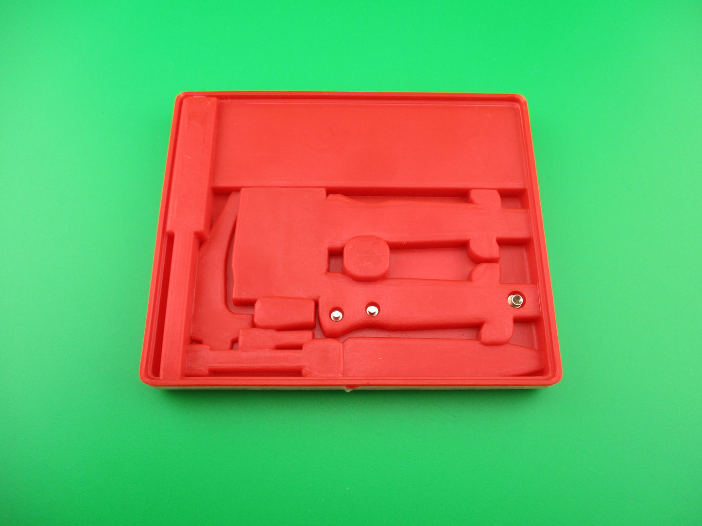 Magic Knife Kit Red background black scales vintage stiletto made Italy