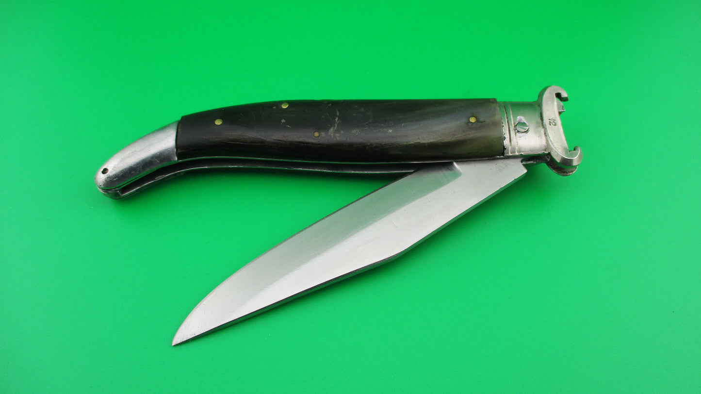 INOX 25cm Italian Curved tail Lever Shell puller automatic knife