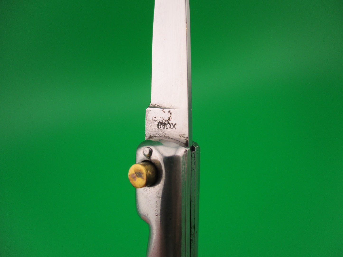 INOX 8cm Italian Mini Corsican Vendetta Pearlex Green Tassel 1960s Automatic knife