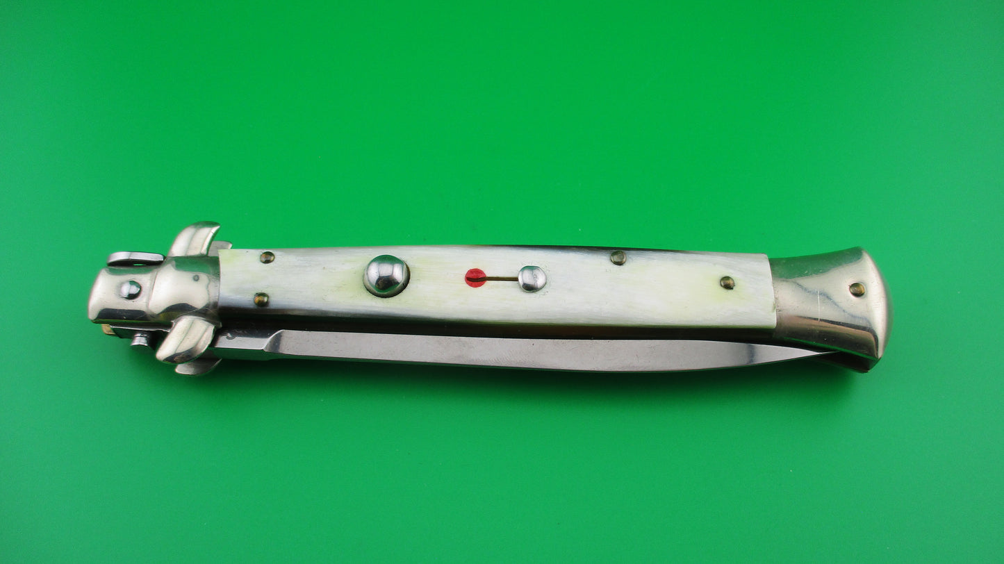 z Walts LATAMA Cat 28cm Italian stiletto Dagger Blade Honey Cream switchblade