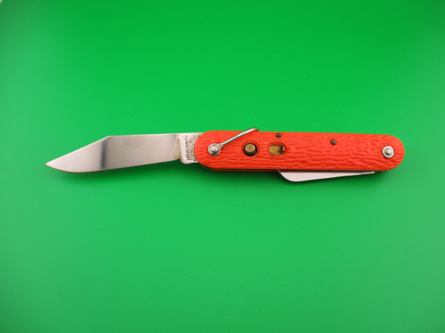 Logan Smyth Venice FL MC1 Orange Paratrooper automatic knife New Old Stock