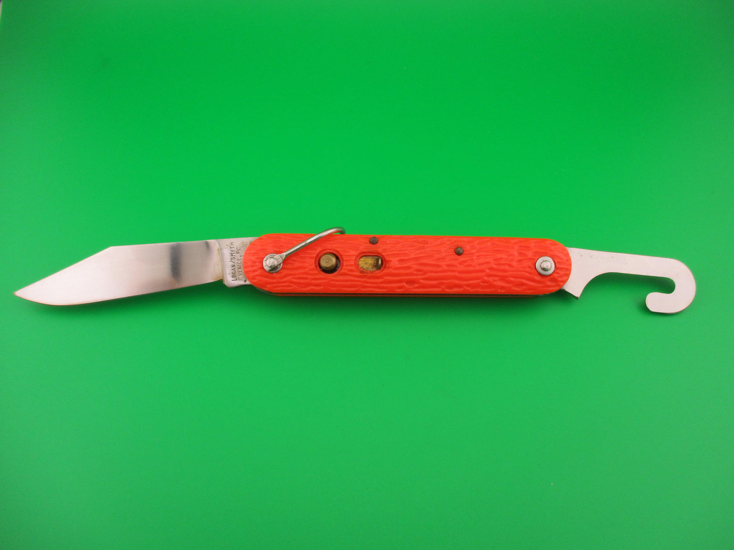 Logan Smyth Venice FL MC1 Orange Paratrooper automatic knife New Old Stock
