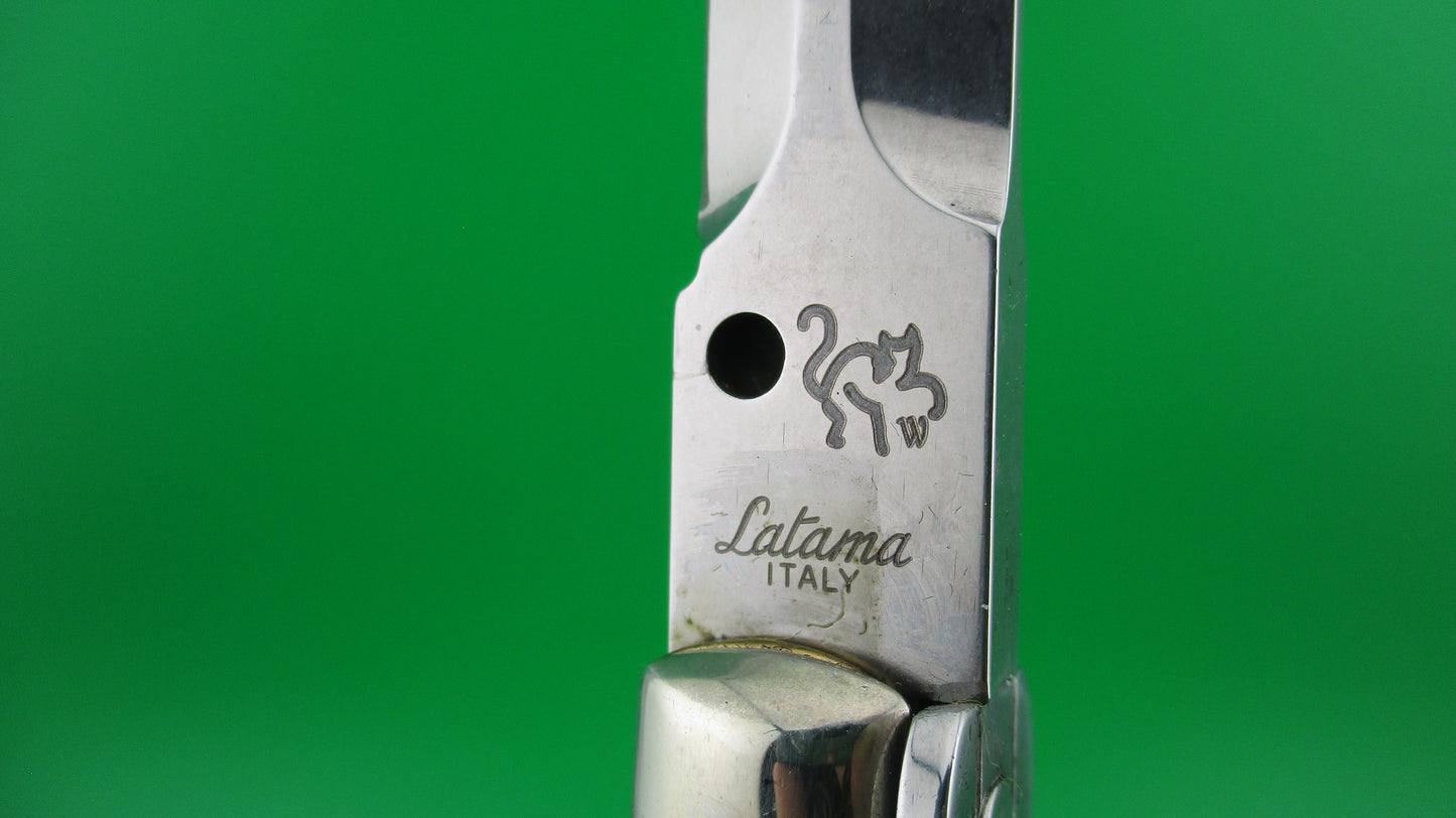 z Walts LATAMA Cat 28cm Italian stiletto Dagger Blade Honey Cream switchblade