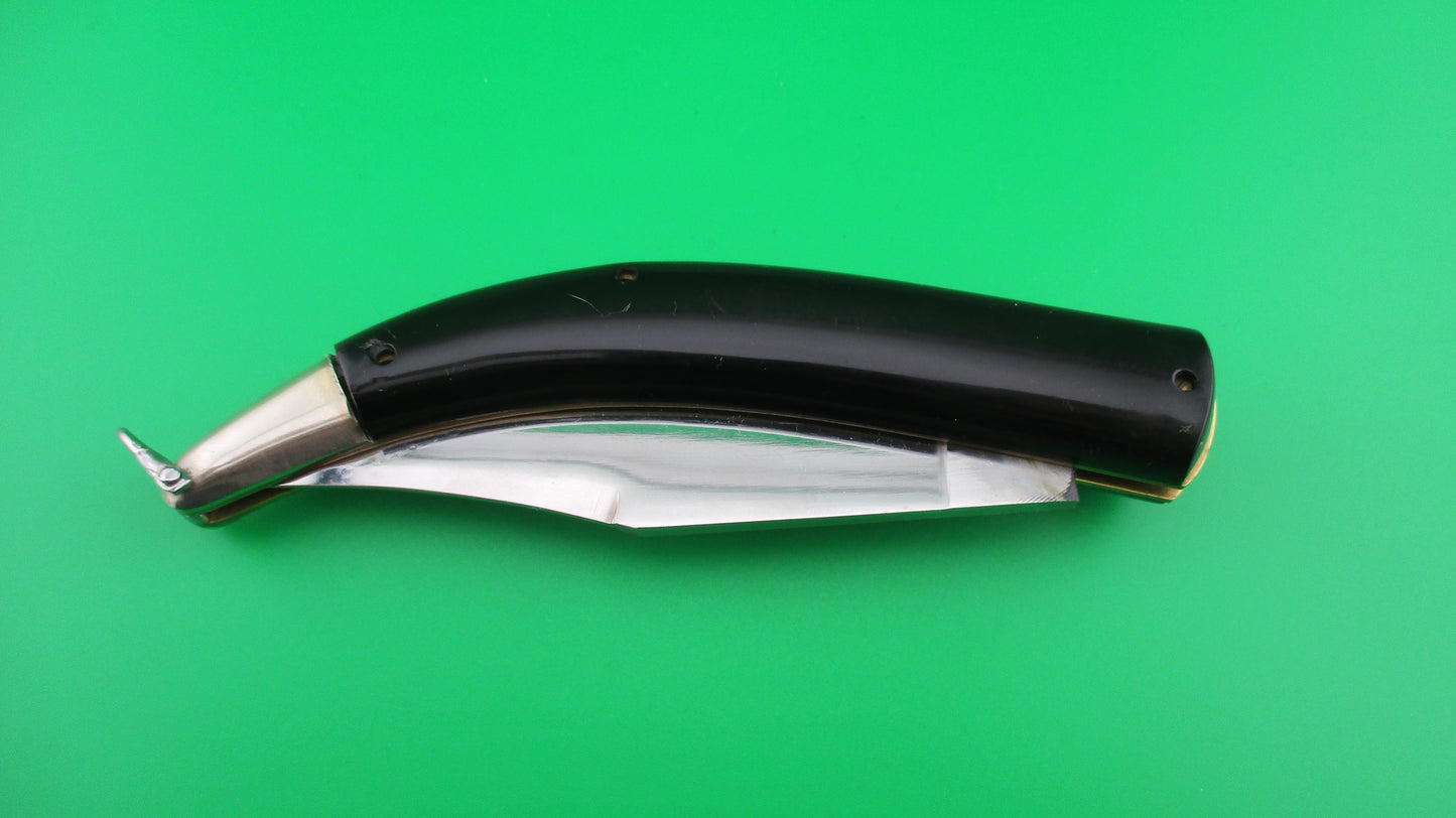 AKC 22cm Italian CATALANA Black vintage curved automatic knife