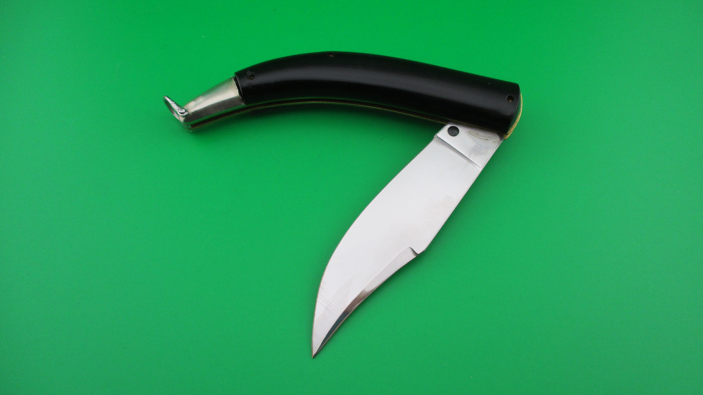 AKC 22cm Italian CATALANA Black vintage curved automatic knife