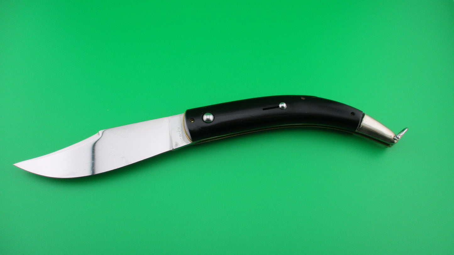 AKC 22cm Italian CATALANA Black vintage curved automatic knife