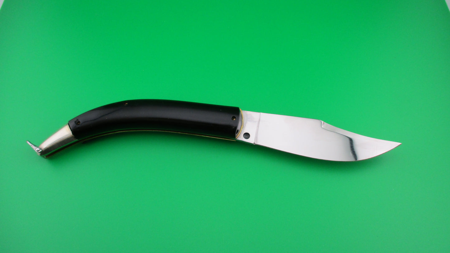 AKC 22cm Italian CATALANA Black vintage curved automatic knife